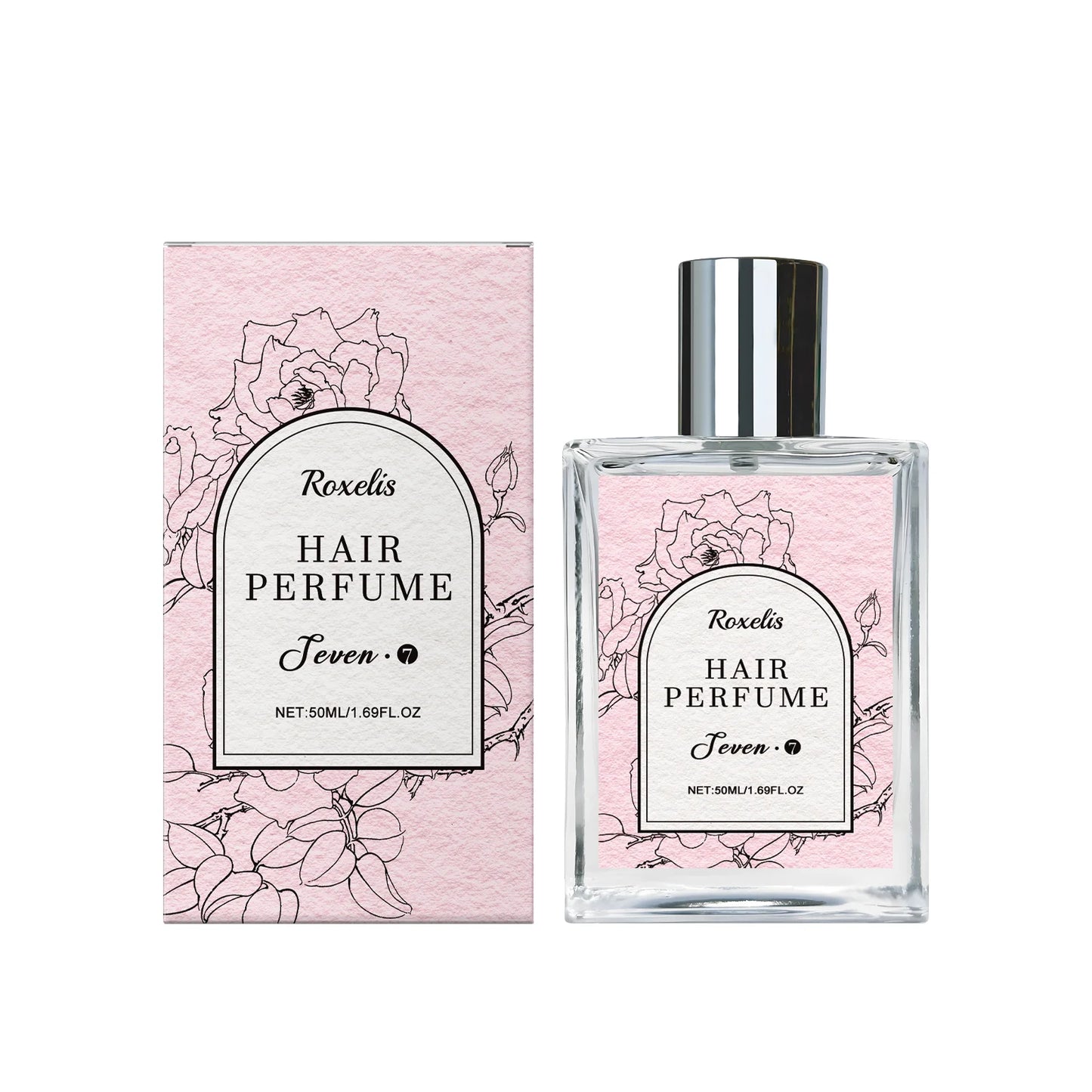 Roxelis 50ml Rose Hair Perfume for Women Charming Floral Fragrance Refreshing Body Scent Elegant Charm for Glowing Dates