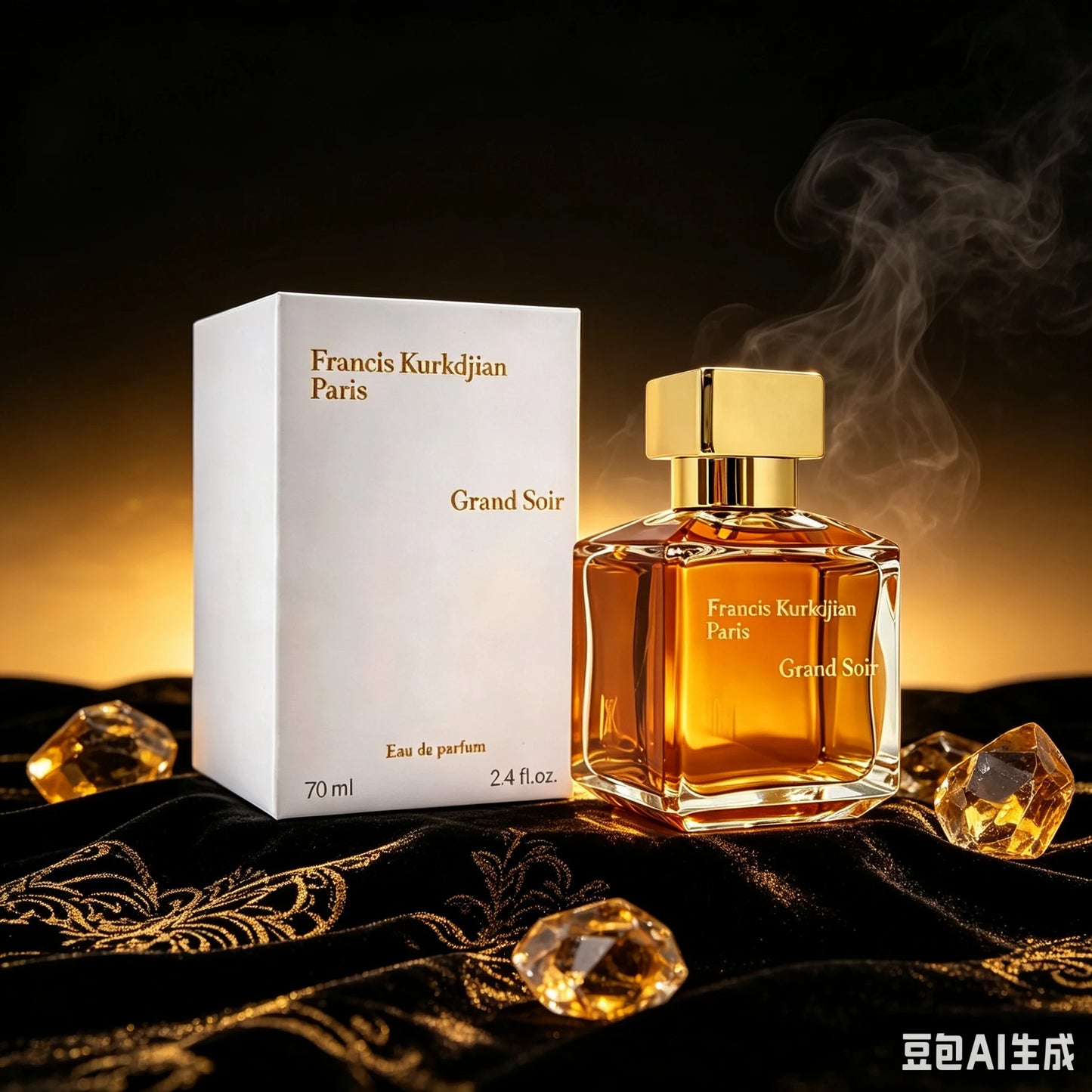 Grand Soir Eau de Parfum 2.4 Fl Oz 70ml, Warm Woody Oriental Unisex Luxury Niche Perfume with Benzoin Vanilla Rich Amber Smooth Cedarwood Incense, Long Lasting Cozy Evening Scent for Winter Date Night Formal Events, New Listi