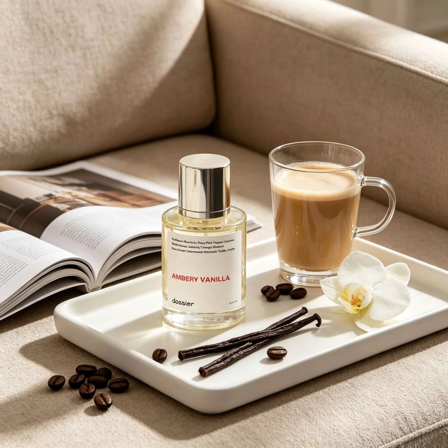 Dossier Ambery Vanilla Perfume 50ml – YSL Black Opium Dupe – Warm Vanilla & Coffee Notes – Clean Beauty, Paraben-Free – Women's Eau de Parfum Spray