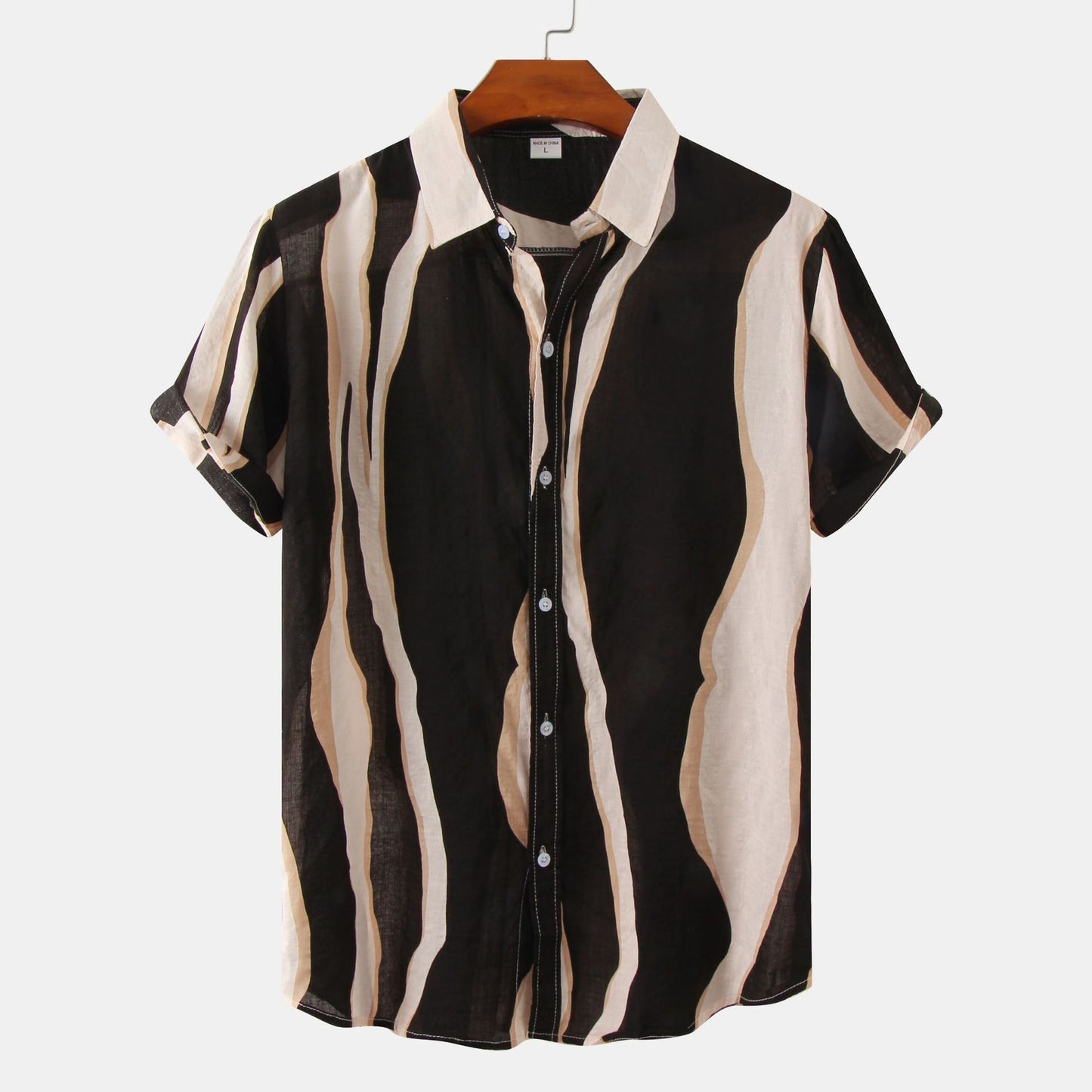 Foreign Trade European and American Men's eBay AliExpress Explosions Short-sleeved Floral Shirt Korean Fashion Slim-fit Trendy Shirt for Men