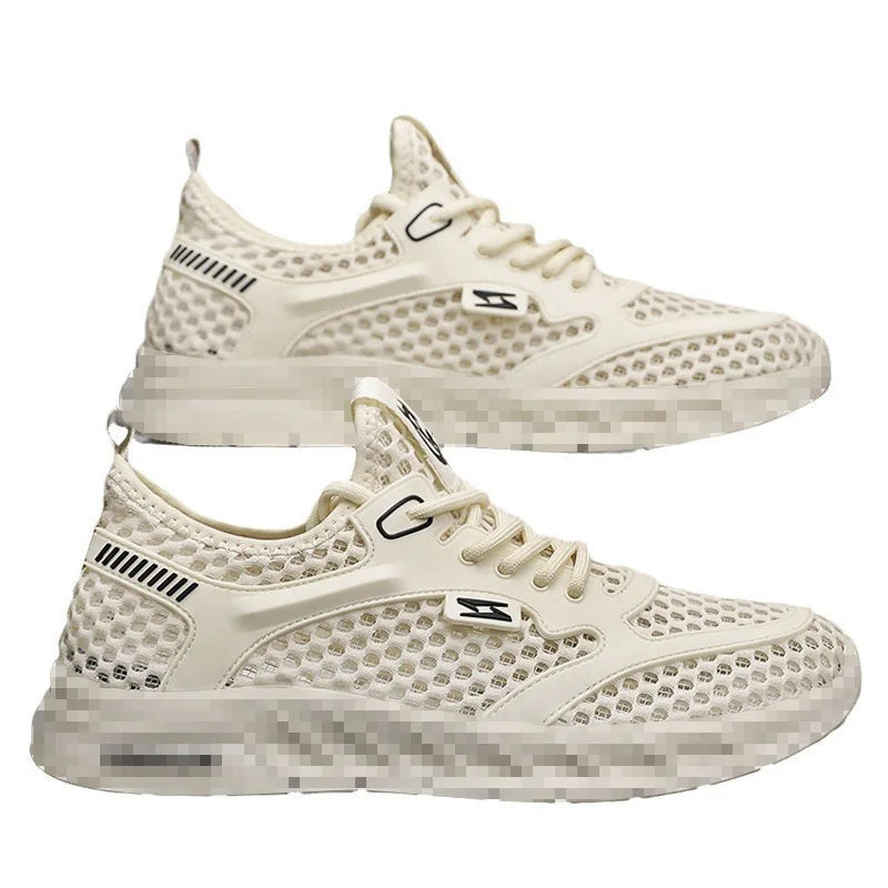 Men's Breathable Running Shoes 2026 New Hollow out Sport Shoes Summer Trendy Comfortable Casual Shoes Mesh Upper EVA Insole