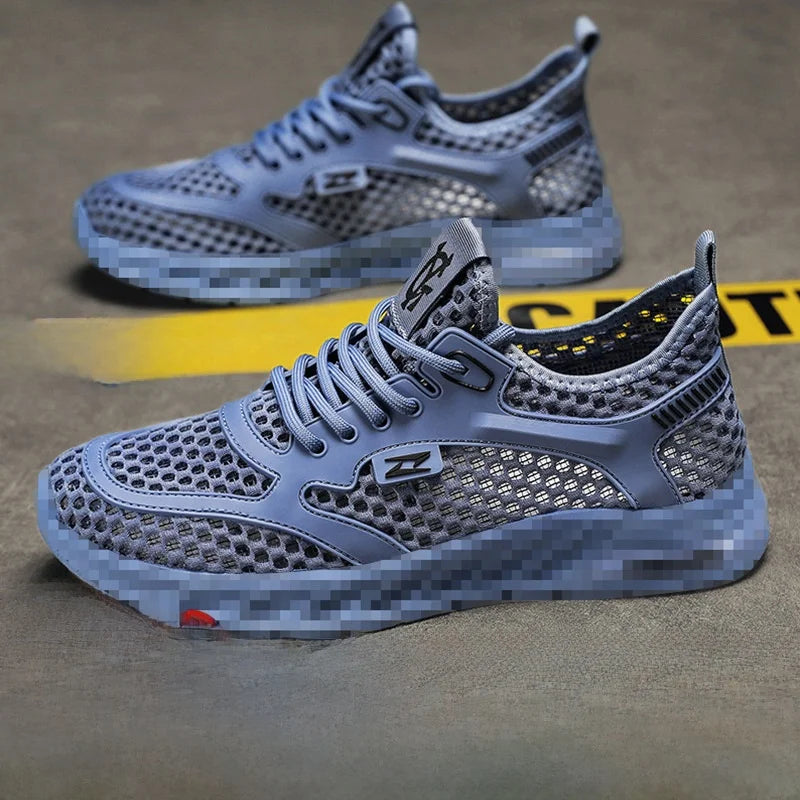 Men's Breathable Running Shoes 2026 New Hollow out Sport Shoes Summer Trendy Comfortable Casual Shoes Mesh Upper EVA Insole
