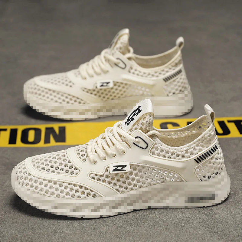 Men's Breathable Running Shoes 2026 New Hollow out Sport Shoes Summer Trendy Comfortable Casual Shoes Mesh Upper EVA Insole