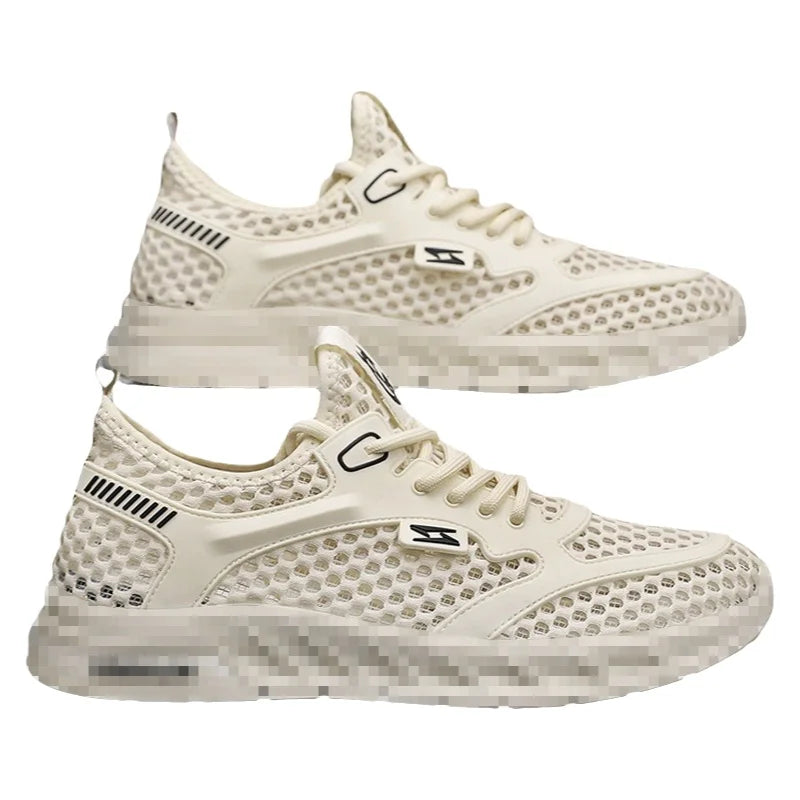 Men's Breathable Running Shoes 2026 New Hollow out Sport Shoes Summer Trendy Comfortable Casual Shoes Mesh Upper EVA Insole