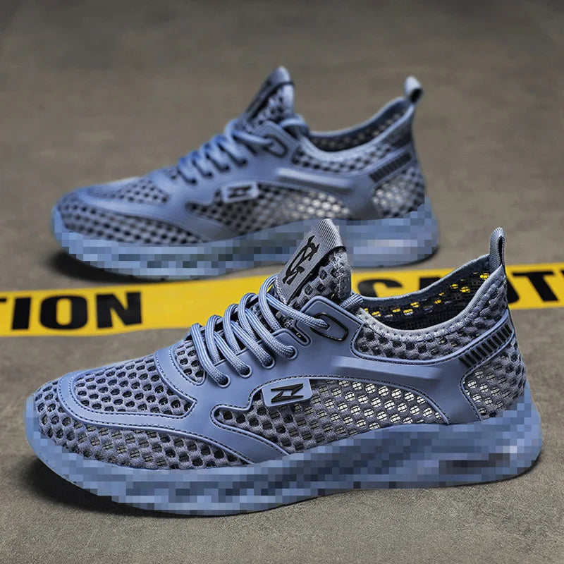 Men's Breathable Running Shoes 2026 New Hollow out Sport Shoes Summer Trendy Comfortable Casual Shoes Mesh Upper EVA Insole