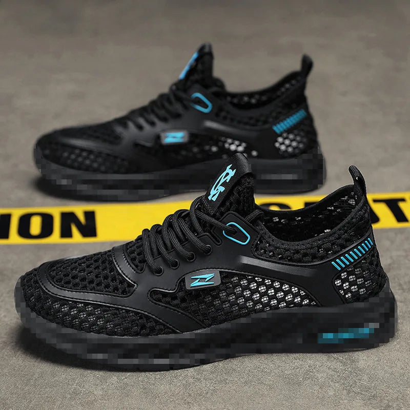 Men's Breathable Running Shoes 2026 New Hollow out Sport Shoes Summer Trendy Comfortable Casual Shoes Mesh Upper EVA Insole